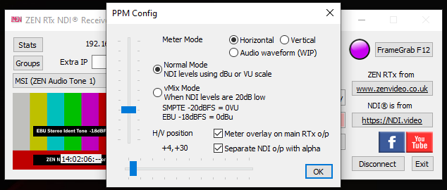 Audio PPM Config settings