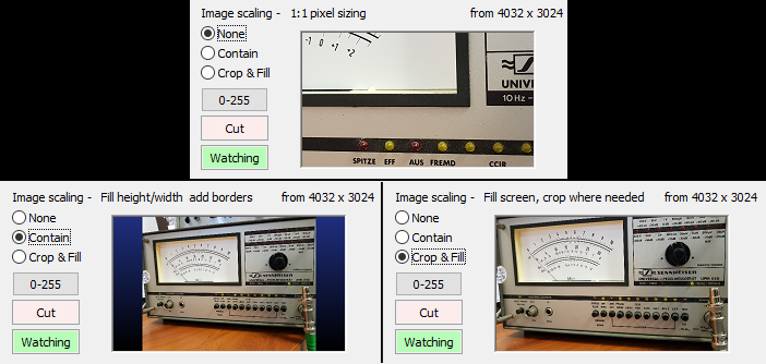 Image scaling options